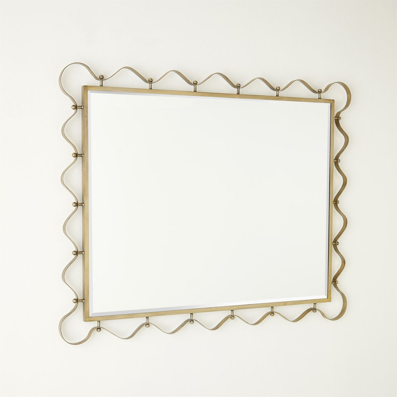 Les Vagues Rectangle Iron Beveled Mirror
