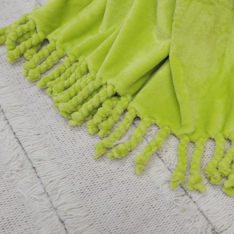  Jeté en molleton tressé, Vert oasis, 50 po x 60 po