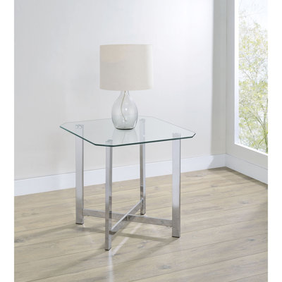 Linda Chrome Glass Top End Table