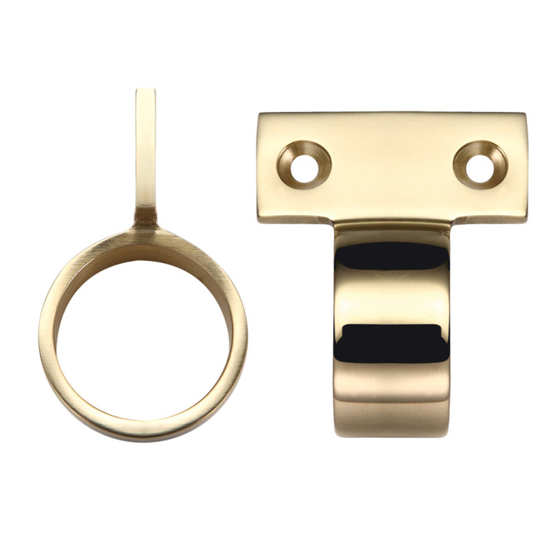 Vertical Fix Window Sash Ring, Polished Brass