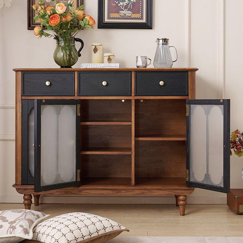 Black&Walnut Solid Wood Shoe Storage Bench