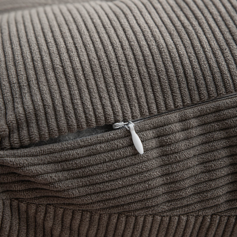 Coussin de tête de lit triangulaire en velours côtelé pour lit, canapé et lit de jour, Gris