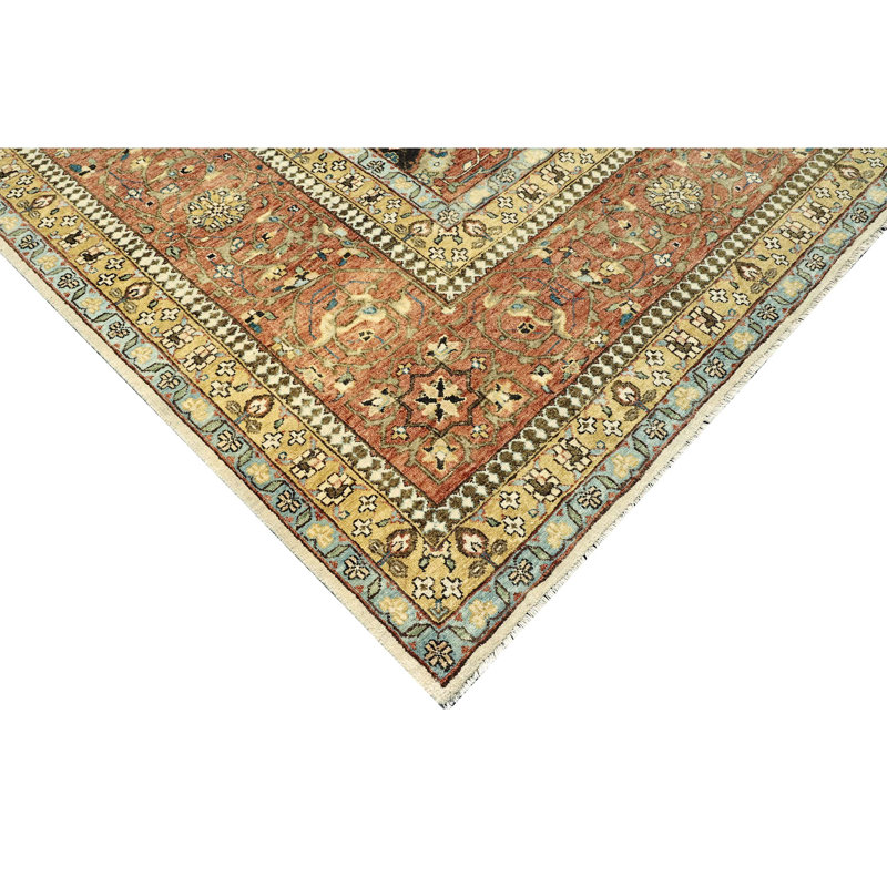 Hand Knotted Wool Oriental Area Rug, Rectangle 9' x 12'