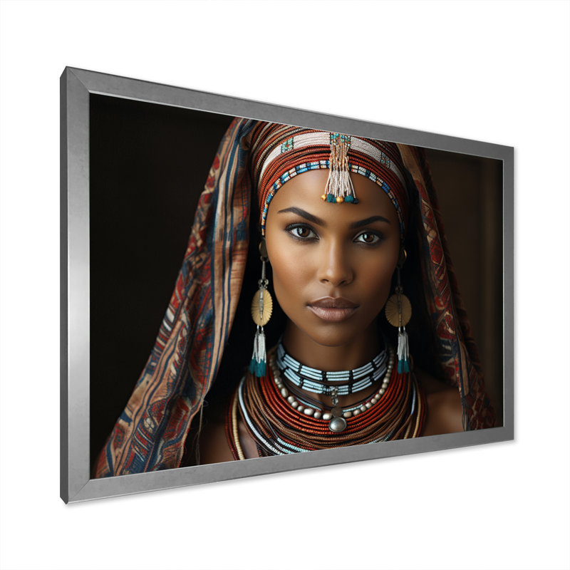 " World Cultures Samburu Beauty II ", 12" H x 20" W x 1" D, Silver Picture Framed