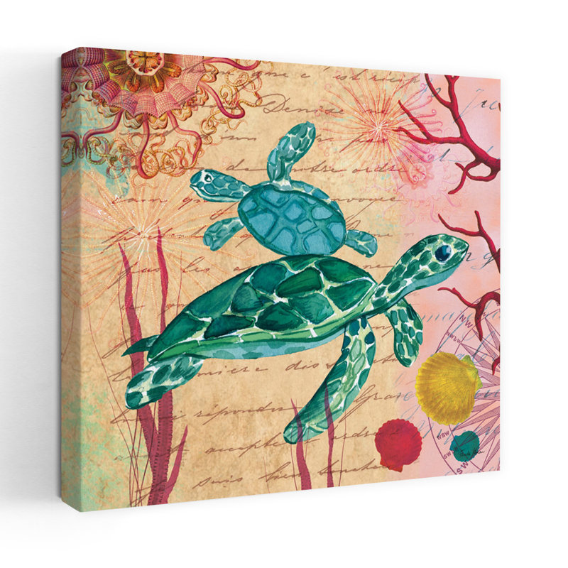 Art côtier tropical iv sous-marin avec animaux, H 18 po x l 18 po