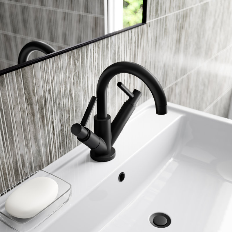 Tec Lever Mono Basin Mixer with Waste, Matt Black