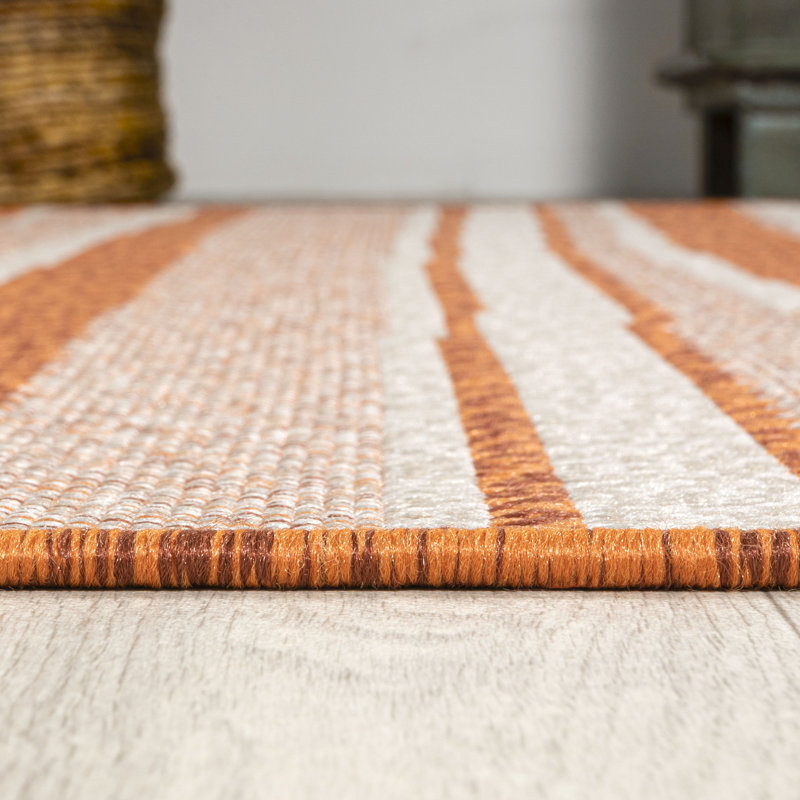Tapis orange / crème Clarisa, Rectangle 3 pi 11 po x 6 pi