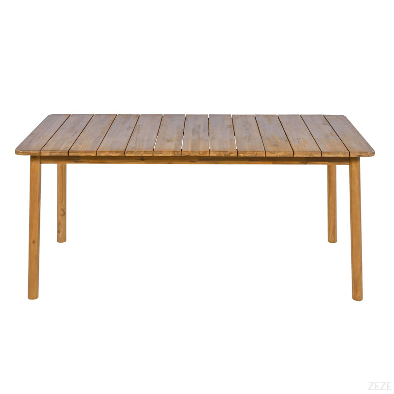 Table de salle à manger d'extérieur en bois d'acacia de 67 po Visola