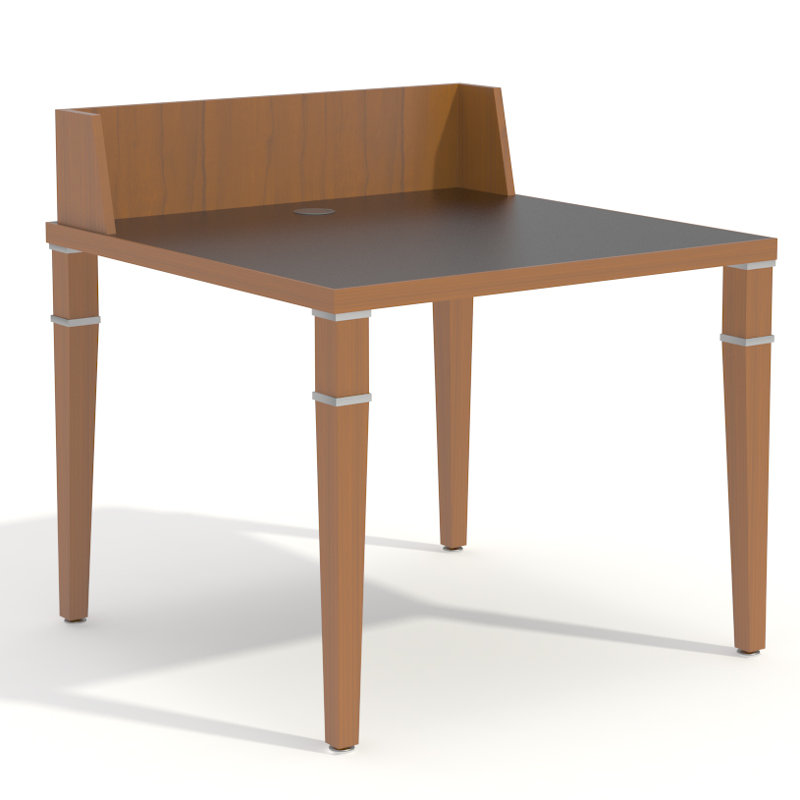 Element Rectangle 1 Person Benching Workstation with Cable Management, Java Oak, Sparkle Silver, Beige