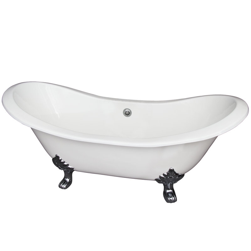 Marshall 71'' x 30.5'' Soaking Cast Iron Bathtub, Polished Chrome