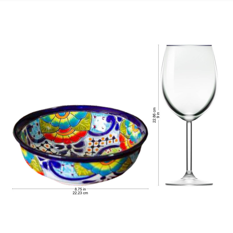 23 oz. Raining Flowers Ceramic Salad Bowl