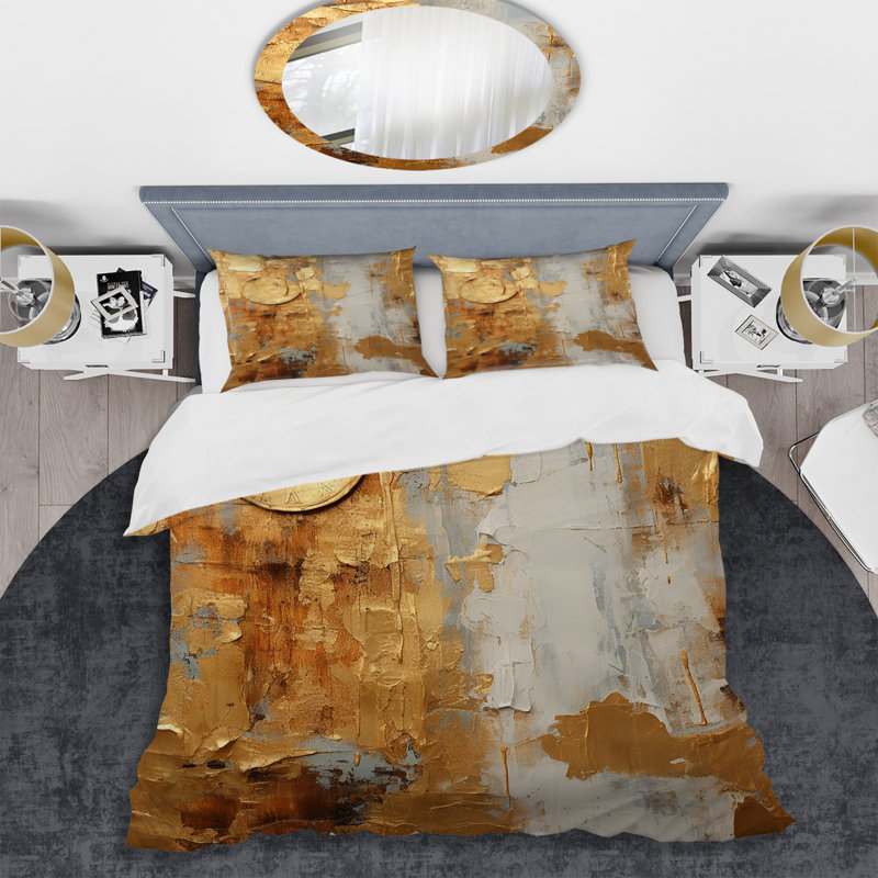 Ensemble de housse de couette en microfibre / polyester Vintage Gold Togetherness I