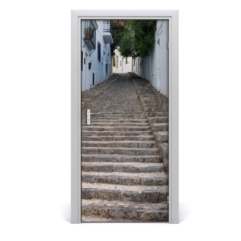 Stairs Stone Door Decal, 205cm H x 95cm W