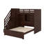 Lit superposé avec escalier de rangement, lit superposé en bois avec tablettes de rangement, garde-robe, port USB, station de charge et lumière-841113327