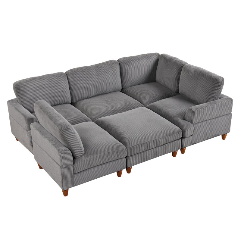 Canapé modulaire Godina, Polyester gris