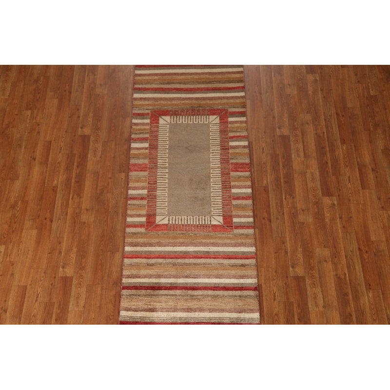 Tapis de couloir rayé Gabbeh Kashkoli