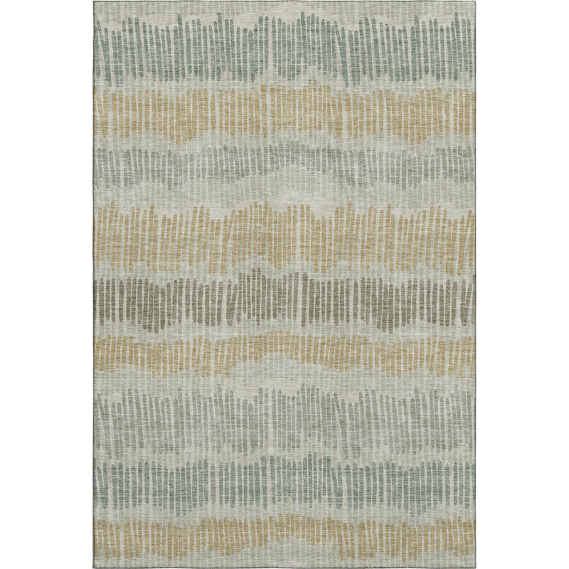 Premium Machine Washable Prisco Beige Rug, Rectangle 3' x 5'