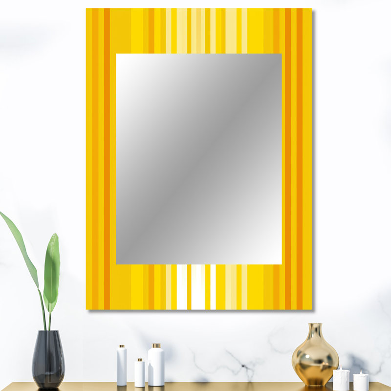 «Sunshine», miroir mural géométrique jaune, 40 po x 30 po