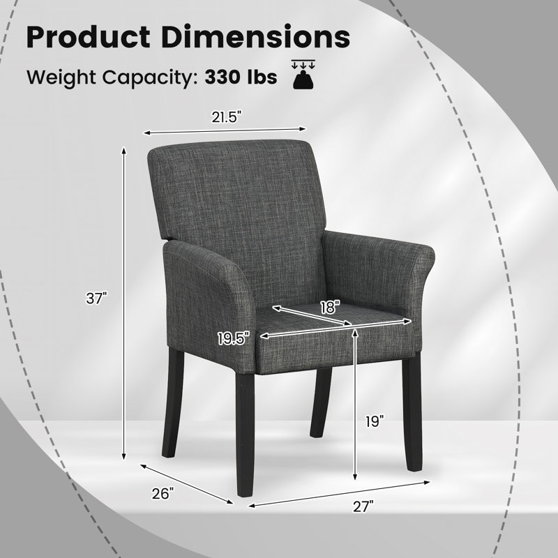 Fauteuil Assaf, Mélange de lin gris