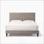 Grey Upholstered Queen Platform Bed Frame