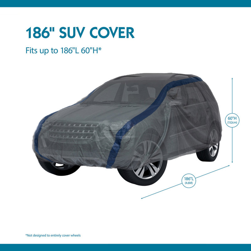 Gray and Blue Waterproof SUV Outdoor Cover