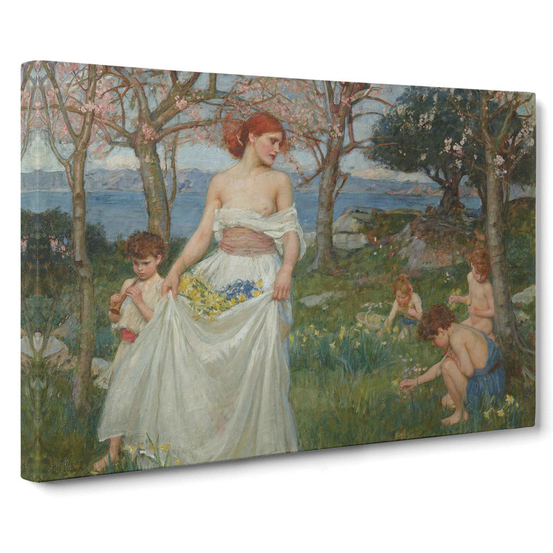 A Song Of Springtime by John William Waterhouse - Wrapped Canvas Painting, 50cm H x 76cm W x 3cm D