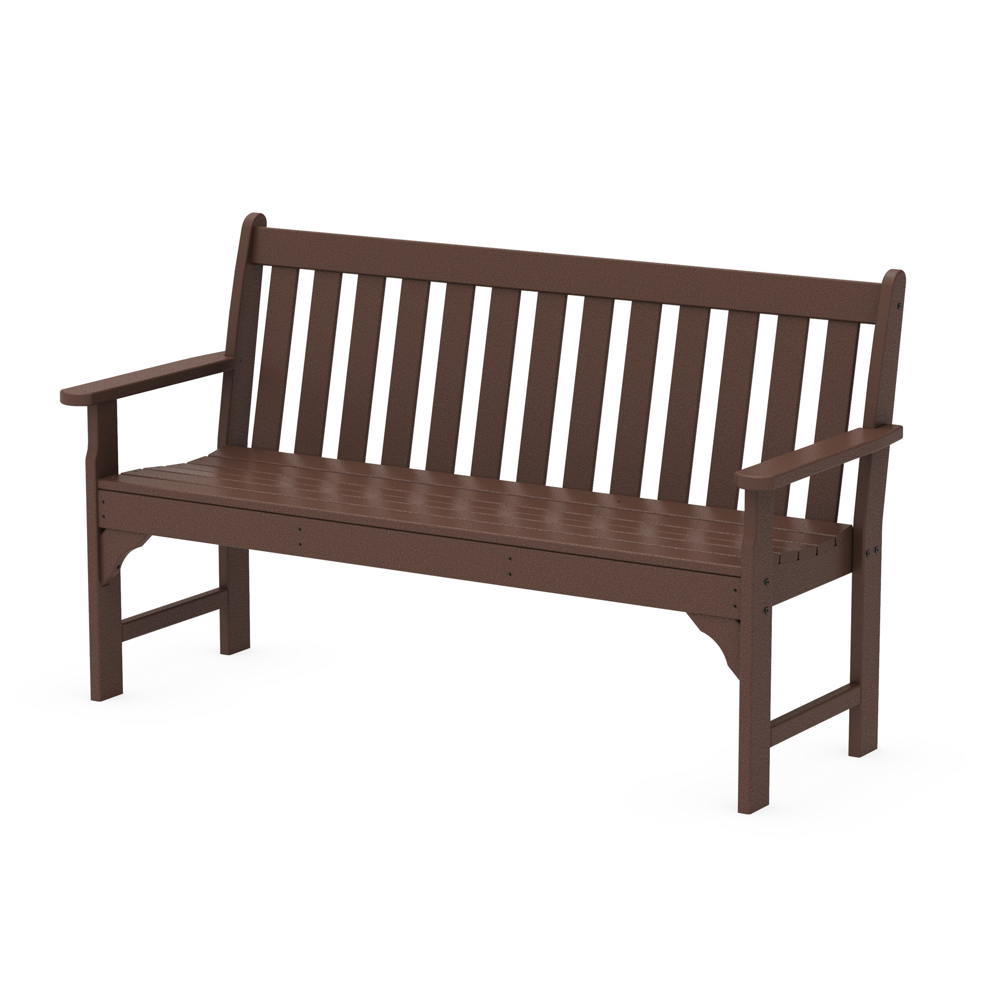 POLYWOOD Vineyard Patio Bench, 35.25" H x 60" W x 24" D, Mahogany