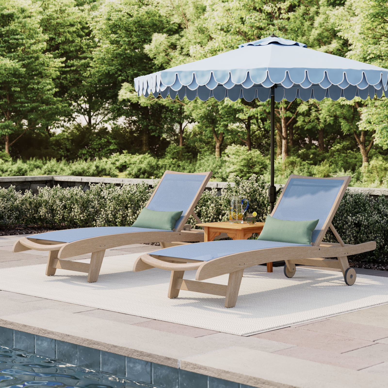 Delphi 2 Pc. Antique Wash Chaise Lounge Chairs