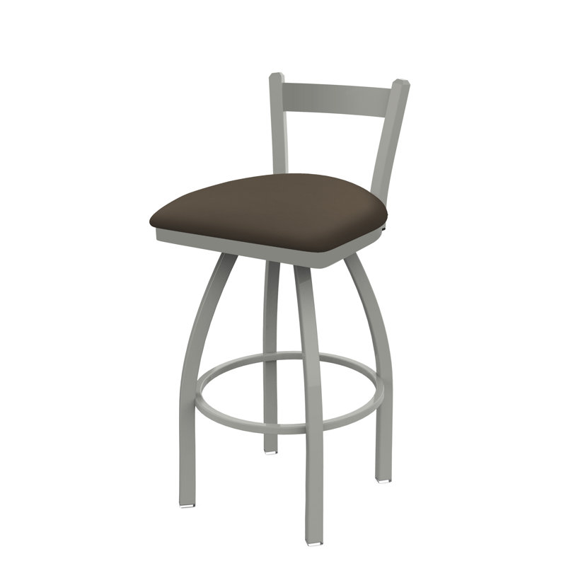 821 Catalina Low Back Swivel Bar Stool, Anodized Nickel, Canter Earth, Counter Stool (25" Seat Height)