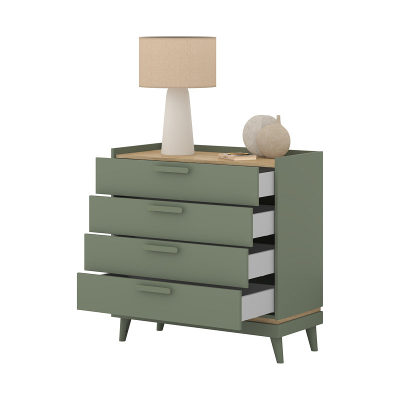 Holladay 90cm W 4 - Drawer Chest of Drawers, Green