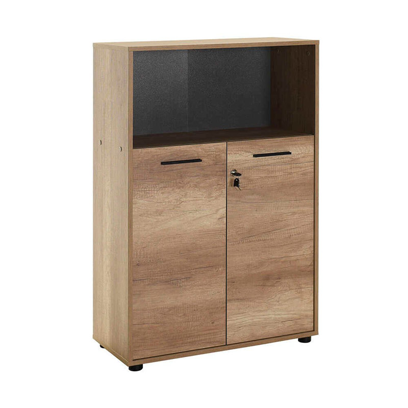 Modern Oak Bookshelf, 100% Melamine Coated Particle Board, 28.3 x 43.3 x 13.4 inches | Durable & Stylish Design | Perfect for Home Office, Living Room & Study Spaces | Elegant Storage Solution for Books & Decor