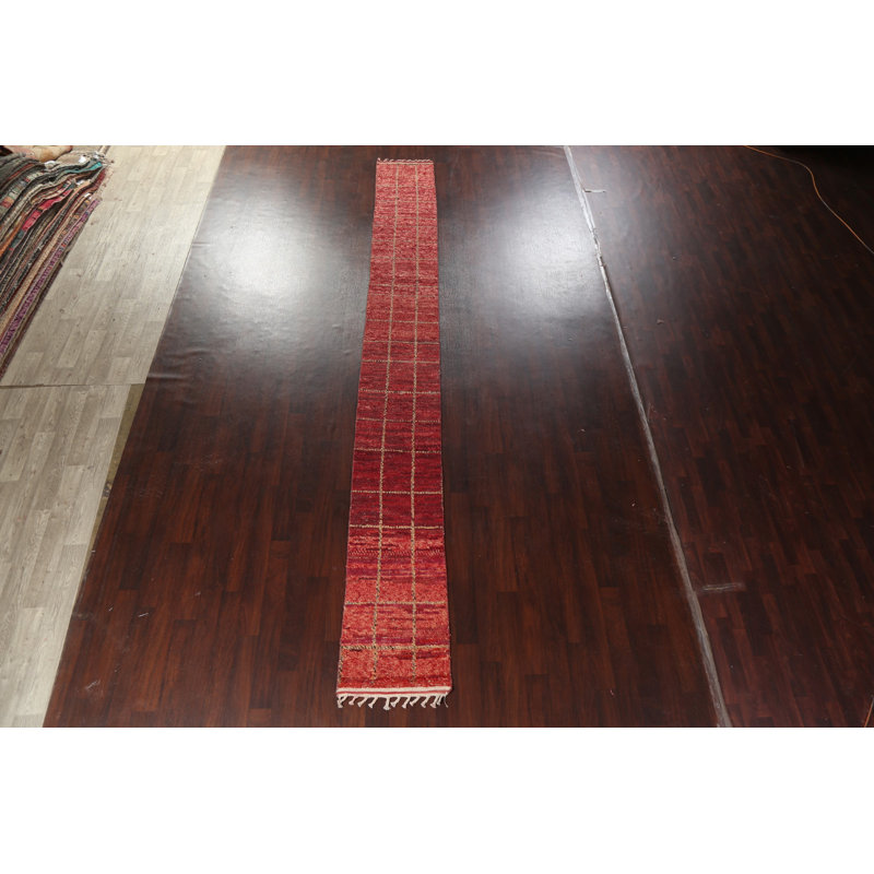 Tapis de couloir marocain en laine noué à la main 2 x 17