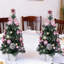 2 pièces Mini arbre de Noël de 17,7 pouces avec base de panier de bureau pour arbre de Noël, arc, pomme de pin, décorations de Noël