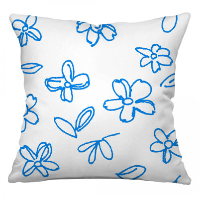 Flowers Throw Pillow, Floral Twill Pillows