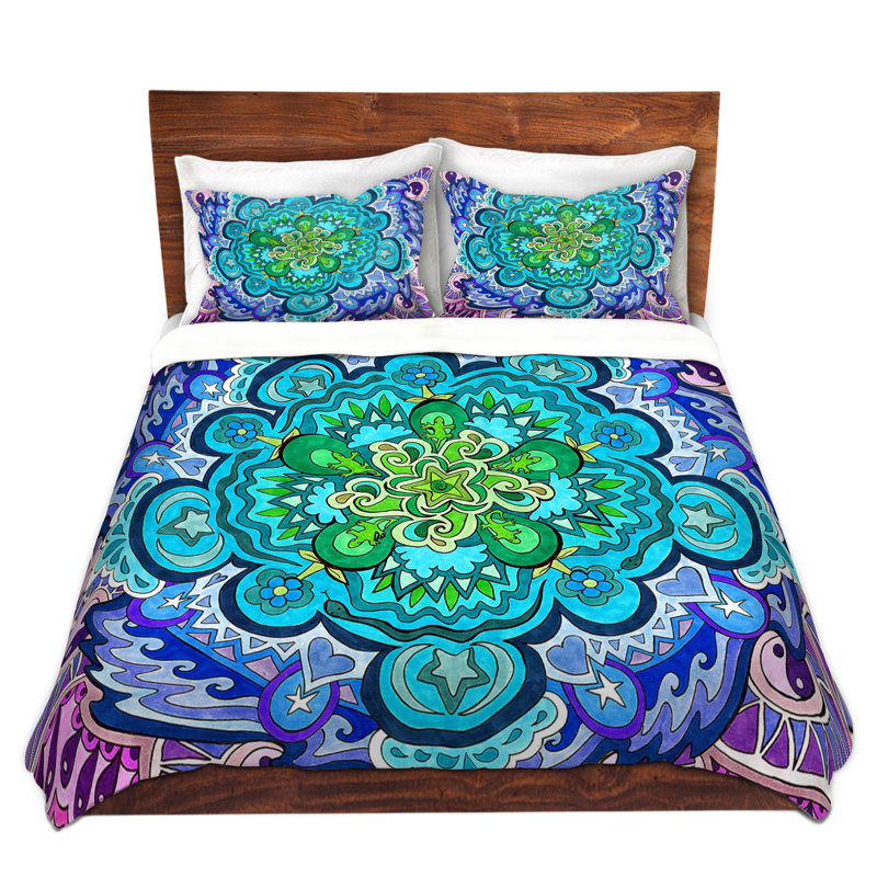 Ensemble de housse de couette mystic mandala, 1 housse de couette grand + 2 taies standards