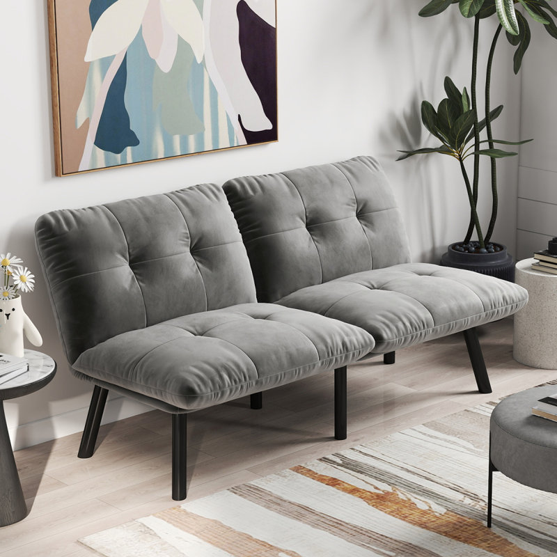 Canapé-lit pliant convertible gris, H 30,71 po x l 62,99 po x P 31,88 po, Gris