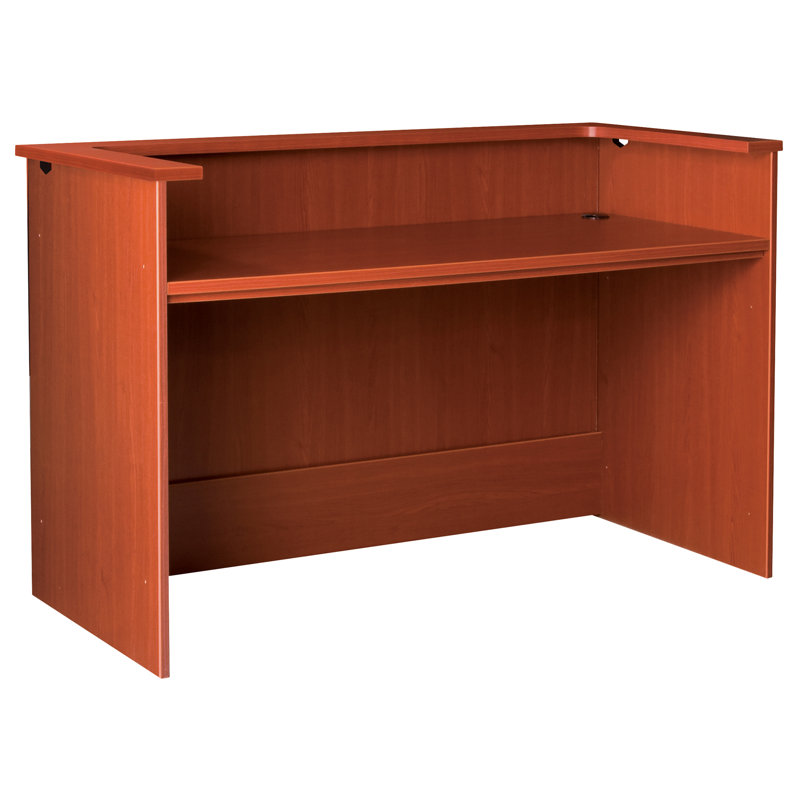 Bureau de réception rectangulaire en bois Library, Cerisier