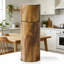 Ensemble de moulins à sel et à poivre en bois d'acacia - Moulin à céramique réglable avec réglages grossiers à fins - Moulin à épices manuel rechargeable pour la cuisine et la salle à manger - 6,7 po