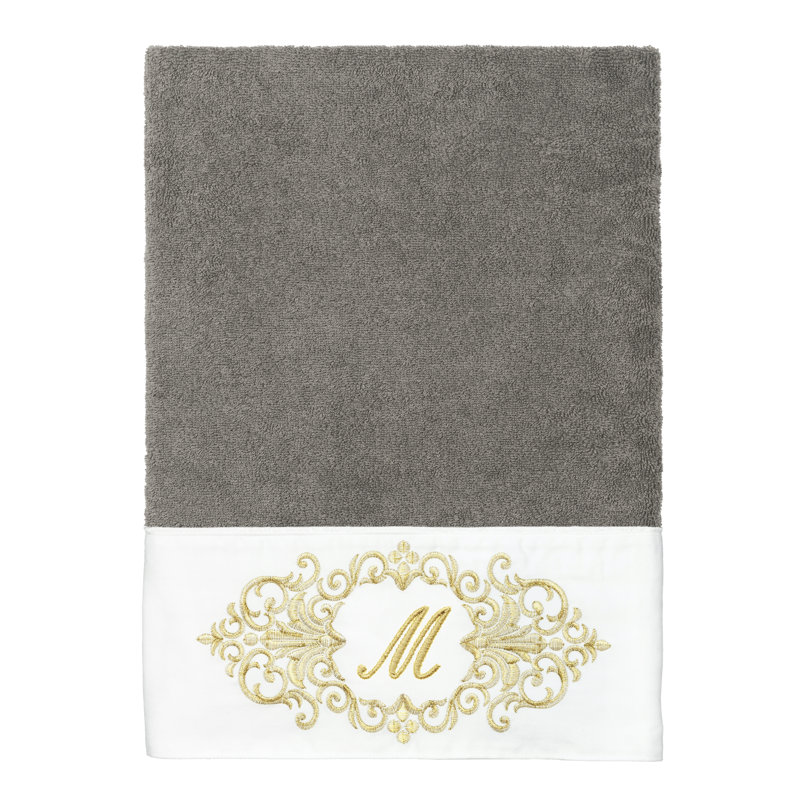 Winston Porter 100% Turkish Cotton MONICA 2PC Embellished Bath Towel Set, M