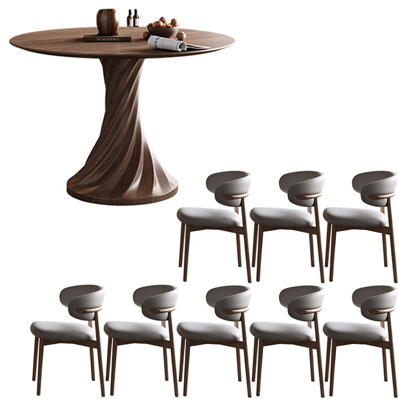 Ensemble de table de salle à manger en bois massif de style ancien