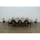 11 Piece Glamour Dining Set  With Rosewood Chair
