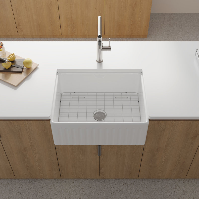 Évier de cuisine en argile réfractaire simple 30 po L