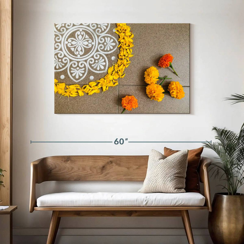 Adella Rangoli With Marigolds, 30" H x 45" W