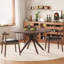 Table de salle à manger 47,2 "en bois massif pour 4 à 6 personnes avec base piédestal entrecroisée-322085305-322085306