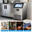 Machine à glaçons 150LBS / 24H commerciale, double entrée d'eau et nettoyage automatique pour les bars, les cafés et les cuisines
