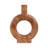 Handcrafted Mango Wood Decorative Vase With Circular Design