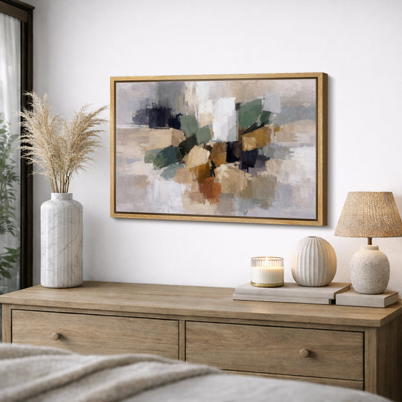 Composition abstraite de ton géométrique de bloc de terre, images de salon moderne, impression sur toile encadrée, impression numérique