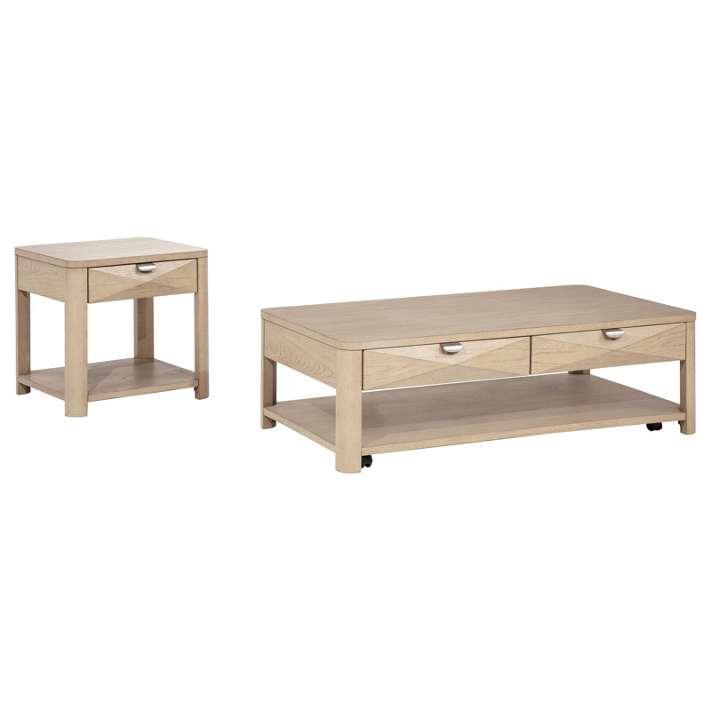 Ensemble de tables basses 2 pièces Vories, Jaune, 2 pièces: table basse, table de bout