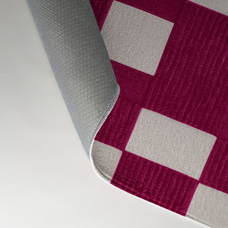 Tapis d'intérieur et d'extérieur à carreaux rouge