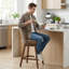Tabouret de bar pivotant en similicuir Bisto-1251283848-1251283862